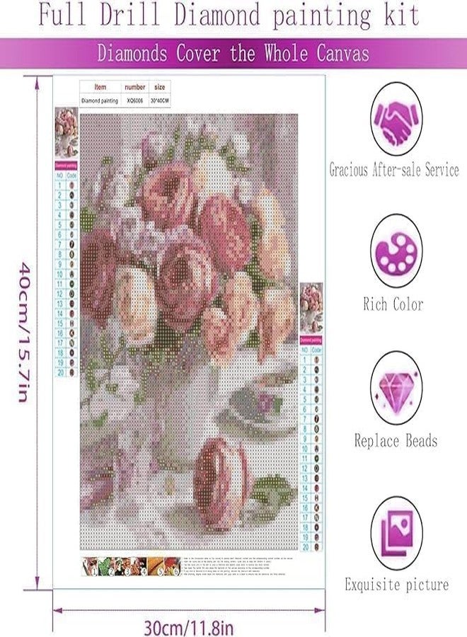 VIRADHAM 5D Diamond Painting Kit 30 x 40cm - Full Drill DIY Diamond Art Kit for Adults | Kids - Crystal Rhinestone Paint by Numbers Craft Set - Home Wall Decor Painting - Easy Arts | Crafts Gift - Image 4